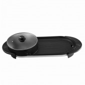 Vevor DGNH2400W220VI5LXV2 Grill electric 2 in 1 cu oala, Vevor 2200 W BBQ Teppanyaki cu control dublu al temperaturii, 67 x 28 x 17 cm