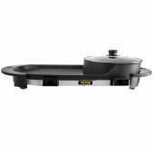 Vevor DGNH2400W220VI5LXV2 Grill electric 2 in 1 cu oala, Vevor 2200 W BBQ Teppanyaki cu control dublu al temperaturii, 67 x 28 x 17 cm