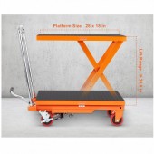 Vevor DJYYSJPTCCS4EL7SHV0 Carucior hidraulic cu platforma 700 x 450 mm, Vevor max 230 kg, Inaltime ridicare 220-720 mm