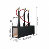 Vevor FXDMDZYLDJQDZXSFFV0 Forja cu trei arzatoare pe gaz, Vevor Patrat 1350 gr C, dimensiune 620 x 180 x 235 mm