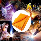 Vevor HT8X10JS000000001V0 Perdea sudura impotriva scanteilor Vevor 305x305 cm, fibra de sticla, fara cadru, portocalie, inele de agatare