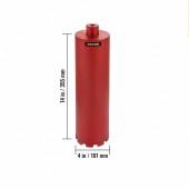 Vevor JGSKZYC414INVFN1OV0 Carota diamantata pentru beton Vevor, diametru 101 mm, lungime 355 mm