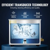 Vevor JPS-40ACSBQXJ0001V2 Masina de curatat cu ultrasunete Vevor 10 l, 40 kHz, 240 W, Inox