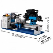Vevor JSMNCC0618FZJ0001V2 Mini strung pentru metal 550 W, Distanta dintre centre 300 mm, 50-2500 rpm