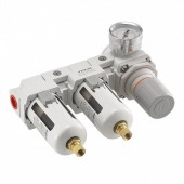 Vevor KQYSJGLDJQS388F62V0 Regulator filtru dublu pentru compresoare 3/8â€, Vevor 10 Bar, dimensiune 185Ã—67Ã—155 mm