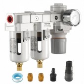 Vevor KQYSJGLDJQS388F62V0 Regulator filtru dublu pentru compresoare 3/8â€, Vevor 10 Bar, dimensiune 185Ã—67Ã—155 mm
