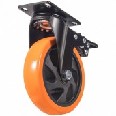 Vevor PBJLCSJAZ4J4XPOVCV0 Set 4 roti cu blocare pentru carucioare, 5 inch, max 204 kg / roata, PVC si Otel
