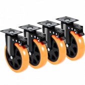 Vevor PBJLCSJAZ4J56BOYXV0 Set 4 roti cu blocare pentru carucioare, 6 inch, max 318 kg / roata, ABS si Otel