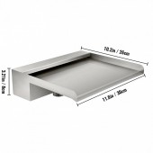 Vevor PQSBJPSSQ3209FAMUV0 Cascada dreptunghiulara pentru piscina, Inox, Latime lama apa 30 cm, dimensiune 30 x 26 x 8 cm