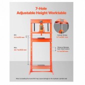 Vevor QJDSQCJYLJWSY5V9OV0 Presa hidraulica 20 Tone, Interval de inaltime reglabil 50-830 mm, dimensiune 682 Ã— 595 Ã— 1496 mm, 8-12 Bar