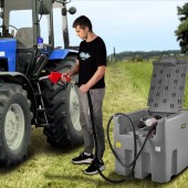 Vevor SLYXJLBDDWC79VOFMV0 Rezervor portabil cu pompa de transfer pentru motorina Vevor 440 l, debit 40 l/min, pompa 140W, 12V/DC