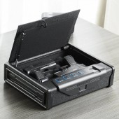 Vevor SQJSK0000000I2P0ZV0 Seif pentru pistol, Amprenta digitala, cifru, cheie, 282 x 180 x 50 mm, Negru