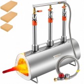 Vevor TYXDZLGDXBB303OHNV0 Forja cu trei arzatoare pe gaz, Vevor Inox 1450 gr C, dimensiune 600 x 220 x 206 mm