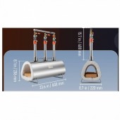 Vevor TYXDZLGDXBB303OHNV0 Forja cu trei arzatoare pe gaz, Vevor Inox 1450 gr C, dimensiune 600 x 220 x 206 mm