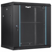 Vevor WLJJGHB12U155L3S8V0 Cabinet metalic / Rack 19', Vevor 12U, usa din sticla, 640 x 450 x 600 mm, Montare pe perete