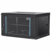 Vevor WLJJGHBL6U1556GI7V0 Cabinet metalic / Rack 19', Vevor 6U, usa din sticla, 350 x 450 x 600 mm, Montare pe pardoseala