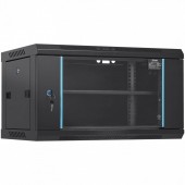 Vevor WLJJGHBL6U1556GI7V0 Cabinet metalic / Rack 19', Vevor 6U, usa din sticla, 350 x 450 x 600 mm, Montare pe pardoseala