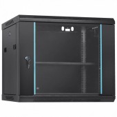 Vevor WLJJGHBL9U1552RC3V0 Cabinet metalic / Rack 19', Vevor 9U, usa din sticla, 500 x 450 x 600 mm, Montare pe perete