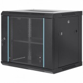 Vevor WLJJGHBL9U1552RC3V0 Cabinet metalic / Rack 19', Vevor 9U, usa din sticla, 500 x 450 x 600 mm, Montare pe perete