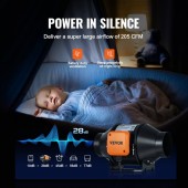 Vevor XLGDFJYCHSEC8T5SCV2 Ventilator evacuare aer pentru tubulatura Vevor Controller 68 W, debit 1371 m3/h, IP 44, diametru 200 mm, 39 dB