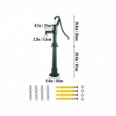 Vevor YBJLSBGT1U4OPAXTTV0 Cismea pentru gradina cu suport, Fonta Antique, adancime de pompare max 6 m, Verde, 40 x 15 x 131 cm