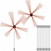 Vevor YCS12MJPST0000001V0 Kit 14 piese pentru curatare cosuri de fum Vevor 12 m, Flexibil, atasabil la bormasina