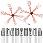 Vevor YCS12MJPST0000001V0 Kit 14 piese pentru curatare cosuri de fum Vevor 12 m, Flexibil, atasabil la bormasina