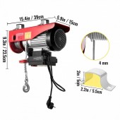 Vevor YKGSS1100220V17KOV2 Electropalan Vevor 1020 W, Telecomanda Wi-FI, Inaltime max de ridicare 6/12 m, viteza 12 m/min, capacitate 250/500 kg