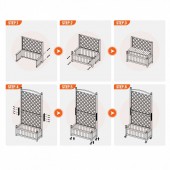 Vevor Z75X31X150CM2K2NRV Set 2 Jardiniere cu spalier, Lemn brad, capacitate 100 kg, dimensiune 150 x 33 x 156 cm, 8 x roti