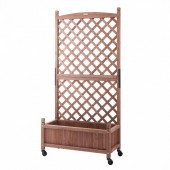 Vevor Z75X31X150CM2K2NRV0 Set 2 Jardiniere cu spalier, Lemn brad, capacitate 100 kg, dimensiune 150 x 33 x 156 cm, 8 x roti