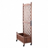 Vevor Z75X31X150CM2K2NRV0 Set 2 Jardiniere cu spalier, Lemn brad, capacitate 100 kg, dimensiune 150 x 33 x 156 cm, 8 x roti
