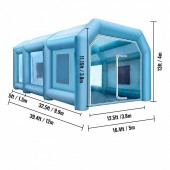 Vevor ZP12X5X4MPQZPZH01V2 Cabina de vopsit, gonflabila, Vevor, 2 x suflante, 330/1100W, dimensiune exterioara 12 x 5 x 4 m