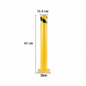 VivaTechnix AQZ24X4.5INHS0001V0 Stalp de siguranta, delimitare, avertizare, Vivatechnix Otel, Galben / Negru, Inaltime 61 cm