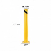 VivaTechnix AQZYCHS484.52DZ38V0 Set 2 stalpi de siguranta, delimitare, avertizare, Vivatechnix Otel, Galben / Negru, Inaltime 122 cm