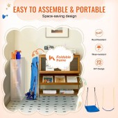 VivaTechnix AXQQTZ4RW000I4JXOV0 Leagan pentru copii, 6 in 1, scara, cos baschet, cadru otel A, max 200 kg, demontabil, 2040 x 4200 x 1780 mm