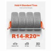 VivaTechnix BGSLTJKDKDJ3ZQN92V0 Suport de perete pentru 4 anvelope R14-R20 inch, Reglabil in latime 787-1440 mm, max 181 kg