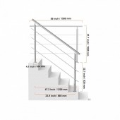VivaTechnix BXGSLZFS150CBU3NGV0 Balustrada inox, 5-6 trepte Vivatechnix, Inaltime 1060 mm, lungime 1500 mm, pozitii reglabile, accesorii prindere