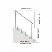 VivaTechnix BXGSLZFS150CEE3Y3V0 Balustrada inox, 4-5 trepte Vivatechnix, Inaltime 1060 mm, lungime 1500 mm, pozitii reglabile
