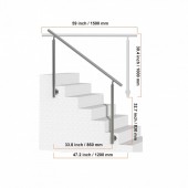 VivaTechnix BXGSLZFS150CQRI7OV0 Balustrada inox, 4-5 trepte Vivatechnix, Inaltime 1000 mm, lungime 1500 mm, pozitii reglabile, Montaj lateral