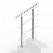 VivaTechnix BXGSLZFS80CMSOHDTV0 Balustrada inox, 1-2 trepte Vivatechnix, 800 x 104 x 1060 mm, Unghi reglabil 0° - 45°, accesorii prindere