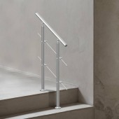 VivaTechnix BXGSLZFS80CMSOHDTV0 Balustrada inox, 1-2 trepte Vivatechnix, 800 x 104 x 1060 mm, Unghi reglabil 0° - 45°, accesorii prindere