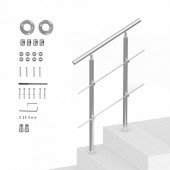 VivaTechnix BXGSLZFS80CMSOHDTV0 Balustrada inox, 1-2 trepte Vivatechnix, 800 x 104 x 1060 mm, Unghi reglabil 0° - 45°, accesorii prindere