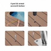 VivaTechnix BXGYCFSDDB32ODJT3V0 Balustrada inox pentru piscina, 805 x 100 x 585 mm, Capacitate 100 kg, protectie UV, accesorii montaj incluse