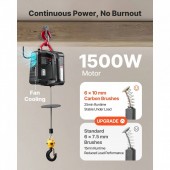 VivaTechnix CGGGKBXSDDHL4I4OH001V2 Electropalan portabil cu telecomanda Wireless 2 in 1, Orizontal/Vertical, 1500W, max 500 kg, Inaltime 7.6 m