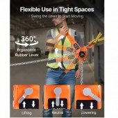 VivaTechnix CGKSBHLHL3T2RQB7D001V0 Palan manual cu lanÈ› din aliaj G80, Capacitate 3 Tone, Inaltime max ridicare 6 m, carlige rotative