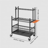 VivaTechnix CKGJSNJJSCRSKI5SAV0 Organizator scule si unelte pentru gradina/garaj, Otel, 4 x roti, 652 x 403 x 990 mm