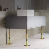 VivaTechnix DBZCQJD1216IIFOIIV0 Set 4 cricuri de podea, Otel galvanizat, 20.46-40.64 cm, Capacitate 1134 kg/buc