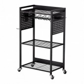 VivaTechnix DDGJSNCBDPC4IWEAQV0 Carucior cu 4 niveluri pentru scule, Vivatechnix max 68 kg, 4 x roti, 560 x 350 x 970 mm, carlige laterale