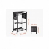 VivaTechnix DDGJSNCBDPC4IWEAQV0 Carucior cu 4 niveluri pentru scule, Vivatechnix max 68 kg, 4 x roti, 560 x 350 x 970 mm, carlige laterale