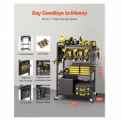 VivaTechnix DDGJSNCBDPC4IWEAQV0 Carucior cu 4 niveluri pentru scule, Vivatechnix max 68 kg, 4 x roti, 560 x 350 x 970 mm, carlige laterale